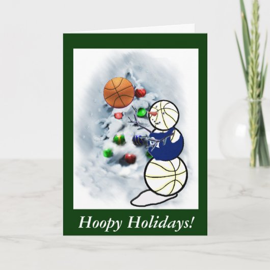 Basketball Snowman Christmas Feiertagskarte (Vorderseite)