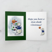 Basketball Snowman Christmas Feiertagskarte (Innenseite)