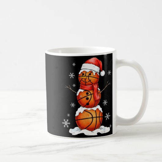 Basketball Snowman Christmas Holiday Srts Xmas Paj Kaffeetasse (Rechts)