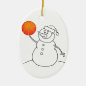 Basketball Snowman Keramik Ornament (Vorne)