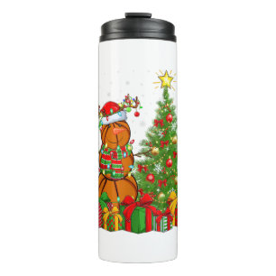 Basketball Snowman Lights Xmas Tree Basketball Chr Thermosbecher