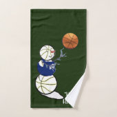 Basketball Snowman Weihnachten Badhandtuch Set (Handtuch)