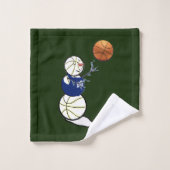 Basketball Snowman Weihnachten Badhandtuch Set (Waschlappen)