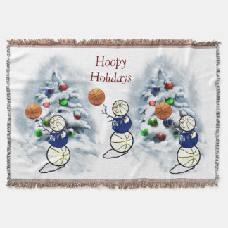Basketball Snowman Weihnachten Decke