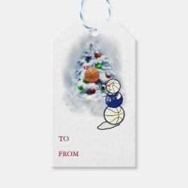 Basketball Snowman Weihnachten Geschenkanhänger