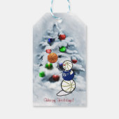 Basketball Snowman Weihnachten Geschenkanhänger (Rückseite)