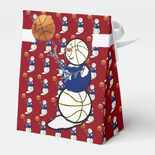 Basketball Snowman Weihnachten Geschenkschachtel (Rückseite)