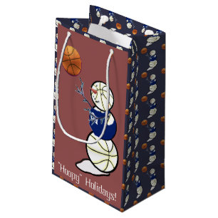 Basketball Snowman Weihnachten Kleine Geschenktüte
