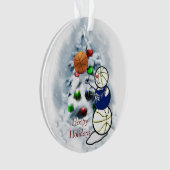 Basketball Snowman Weihnachten Ornament (Vorderseite)