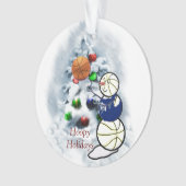 Basketball Snowman Weihnachten Ornament (Vorderseite)