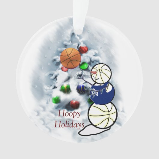 Basketball Snowman Weihnachten Ornament (Vorderseite)