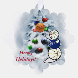 Basketball Snowman Weihnachten Ornament Karte