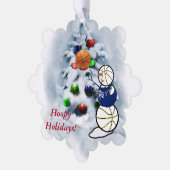 Basketball Snowman Weihnachten Ornament Karte (Linke Ecke)