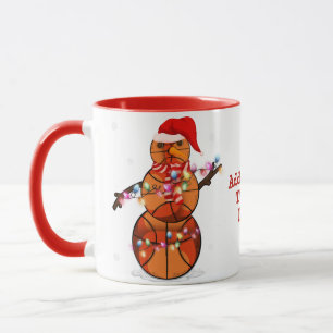 Basketball Snowman Weihnachtslicht Xmas Tasse