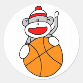 Basketball Socke Monkey Runder Aufkleber