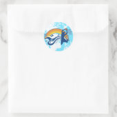 Basketball. Sommersetz. Runder Aufkleber (Tasche)