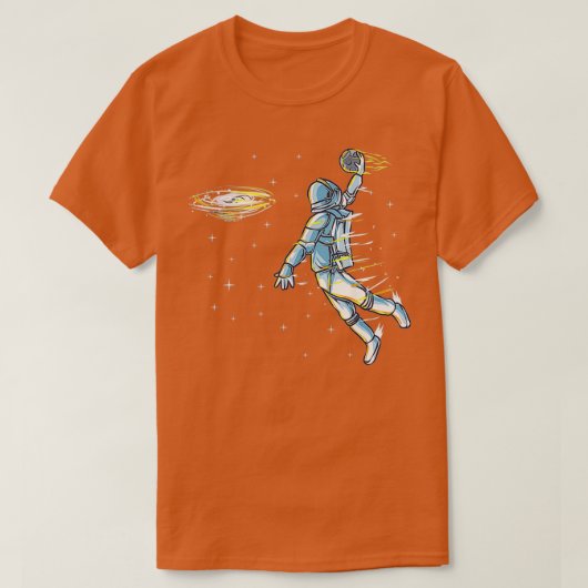 Basketball Space Astronaut Slam Dunk Science Sport T-Shirt (Design vorne)