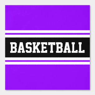 BASKETBALL Spaß Helle Lila Schwarz-weiße Streifen Tapete