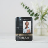 Basketball-Spiel mit Memorial Pocket Card Visitenkarte (Stehend Vorderseite)