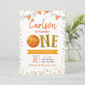 Basketball-Spiel Zeit Geburtstag Einladung (Stehend Vorderseite)