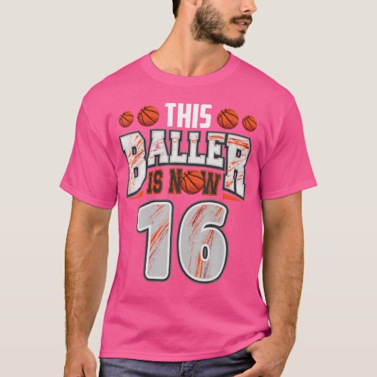Basketball-Spieler 16 Jahre alter Basketball 16. T-Shirt (Vorderseite)