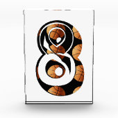 Basketball-Spieler: Acht mit Basketball, Fotoblock (Vorderseite)