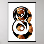 Basketball-Spieler: Acht mit Basketball, Poster (Vorne)