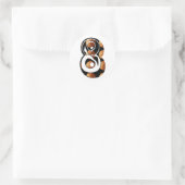 Basketball-Spieler: Acht mit Basketball, Runder Aufkleber (Tasche)