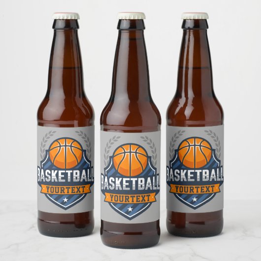 Basketball Spieler ADD NAME Varsity School Team Bierflaschenetikett (Flaschen)
