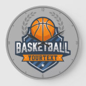 Basketball Spieler ADD NAME Varsity School Team Große Wanduhr (Vorderseite)