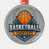 Basketball Spieler ADD NAME Varsity School Team Ornament Aus Metall (Vorne)