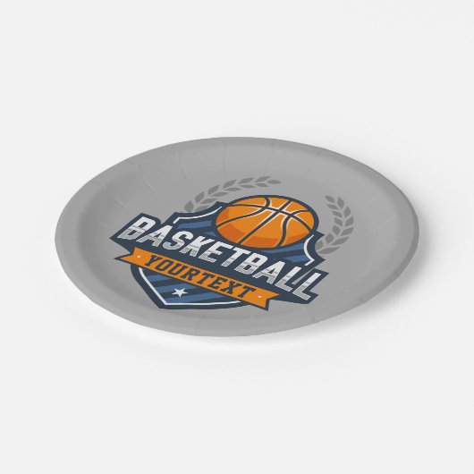 Basketball Spieler ADD NAME Varsity School Team Pappteller (Schrägansicht)