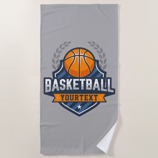 Basketball Spieler ADD NAME Varsity School Team Strandtuch (Vorderseite)