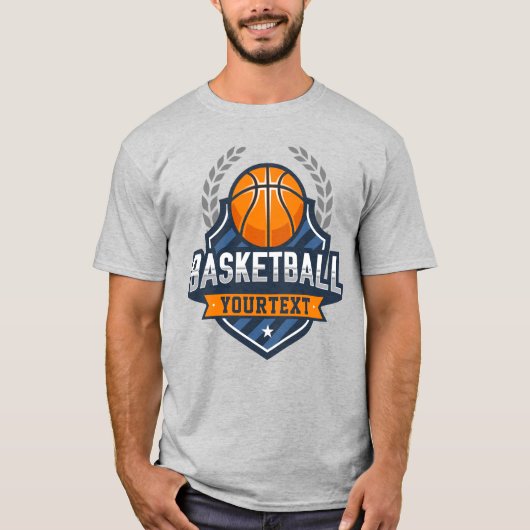 Basketball Spieler ADD NAME Varsity School Team T-Shirt (Vorderseite)