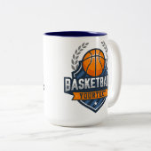 Basketball Spieler ADD NAME Varsity School Team Zweifarbige Tasse (VorderseiteRechts)
