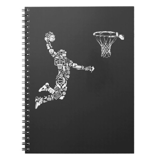 Basketball-Spieler Athlete Dunk Art Sportler Notizblock (Vorderseite)