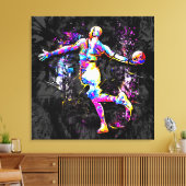 Basketball-Spieler - Ball Slam Dunk - Streetball Leinwanddruck (Insitu (Wohnzimmer))