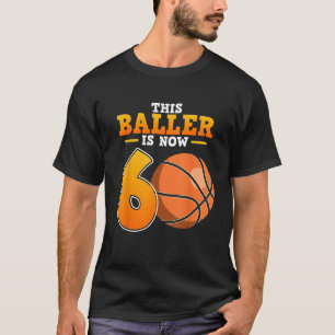Basketball-Spieler Baller 6. Geburtstagskutse T-Shirt