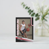 Basketball Spieler Benutzerdefiniert Black Trading Telefonnummerkarte (Stehend Vorderseite)