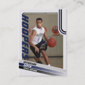Basketball Spieler Custom Trading Card Black Blue Telefonnummerkarte (Vorderseite)