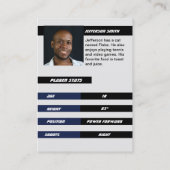 Basketball Spieler Custom Trading Card Black Blue Telefonnummerkarte (Rückseite)
