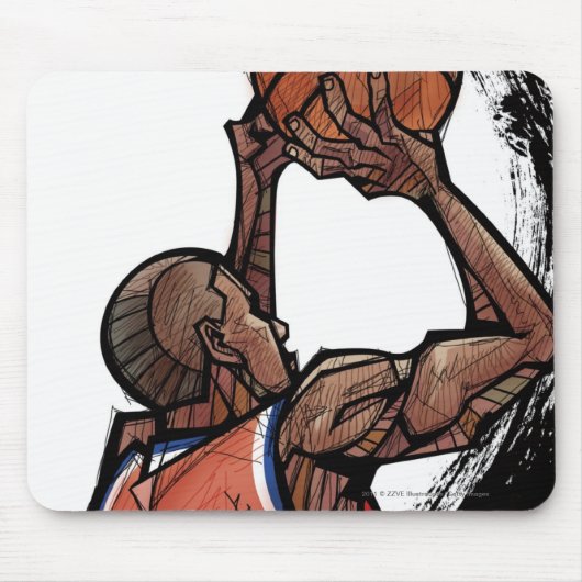 Basketball-Spieler, der Ball hält Mousepad (Vorne)