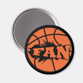 Basketball-Spieler Fan orange Ball Magnet (Vorderseite/Rückseite)