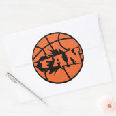 Basketball-Spieler Fan orange Ball Runder Aufkleber (Umschlag)