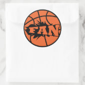Basketball-Spieler Fan orange Ball Runder Aufkleber (Tasche)