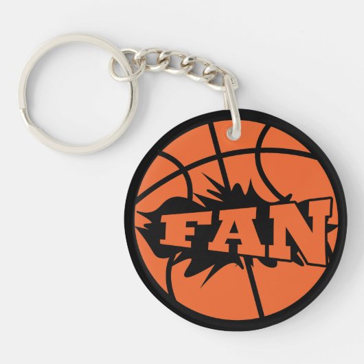 Basketball-Spieler Fan orange Ball Schlüsselanhänger (Vorderseite)