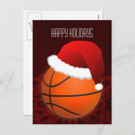Basketball-Spieler Feiertagsgruß Feiertagspostkarte (Vorne/Hinten)