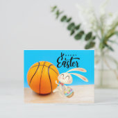 Basketball Spieler glücklich Ostern Urlaub Feiertagspostkarte (Stehend Vorderseite)