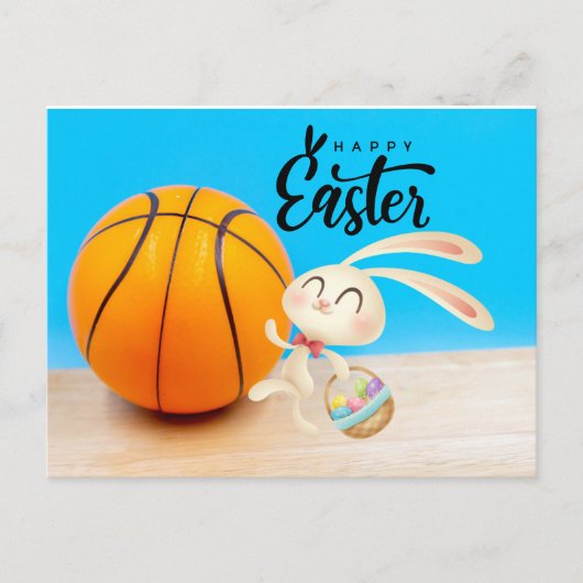 Basketball Spieler glücklich Ostern Urlaub Feiertagspostkarte (Vorderseite)
