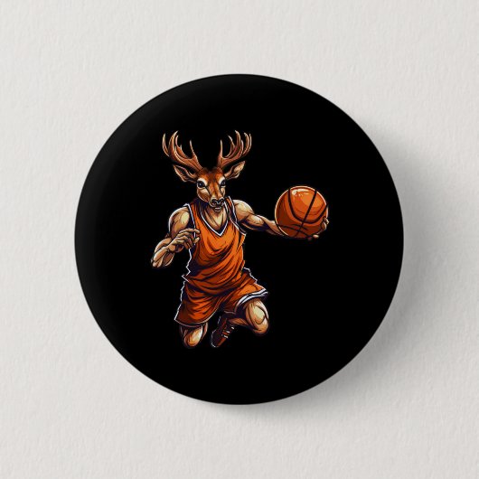 Basketball-Spieler Hirsch Button (Vorderseite)
